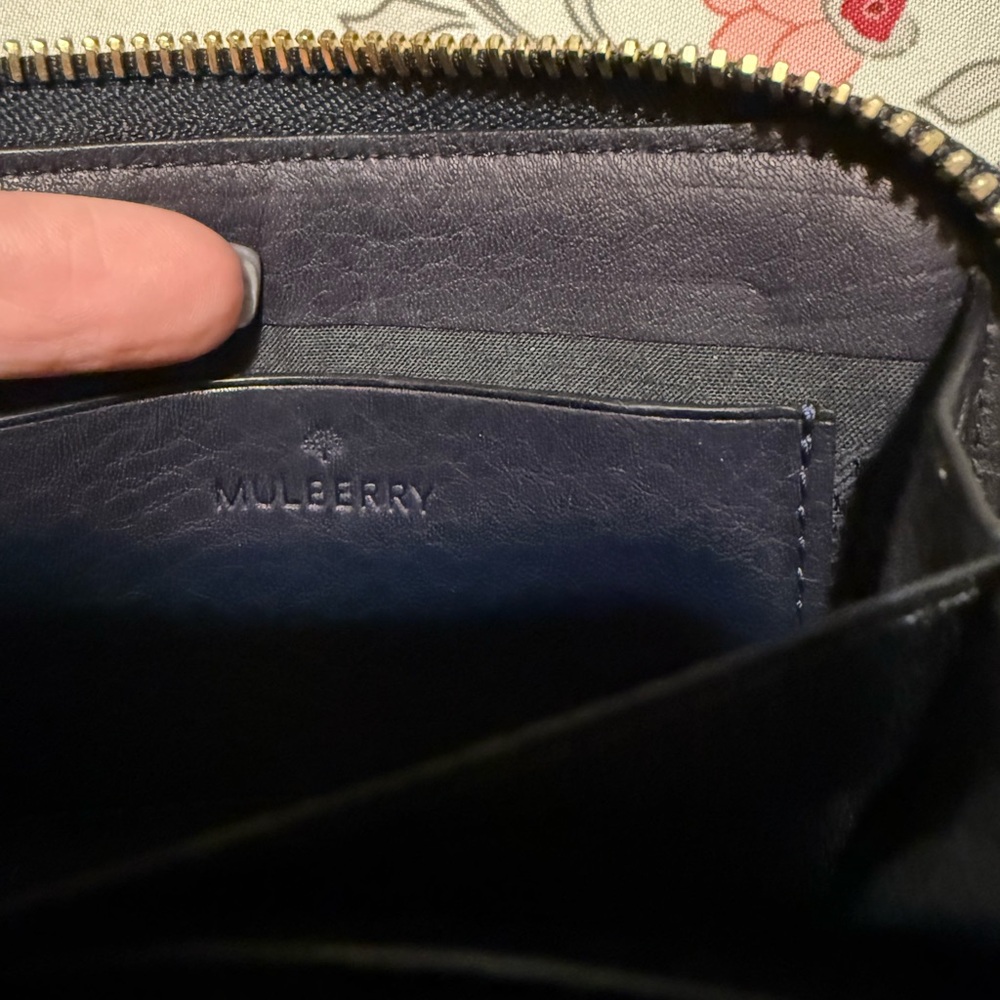 Mulberry Croc Midnight Black Leather Card case/wallet - Picture 4 of 4